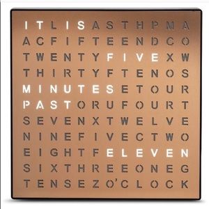 Light Up Electronic Word Clock, Copper Finish